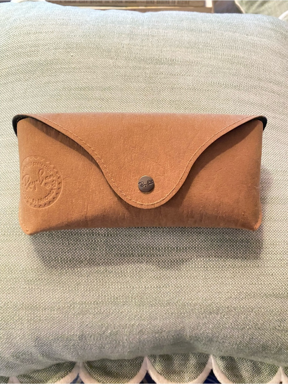 Ray-Ban Tan Brown Leather Sunglasses Case
